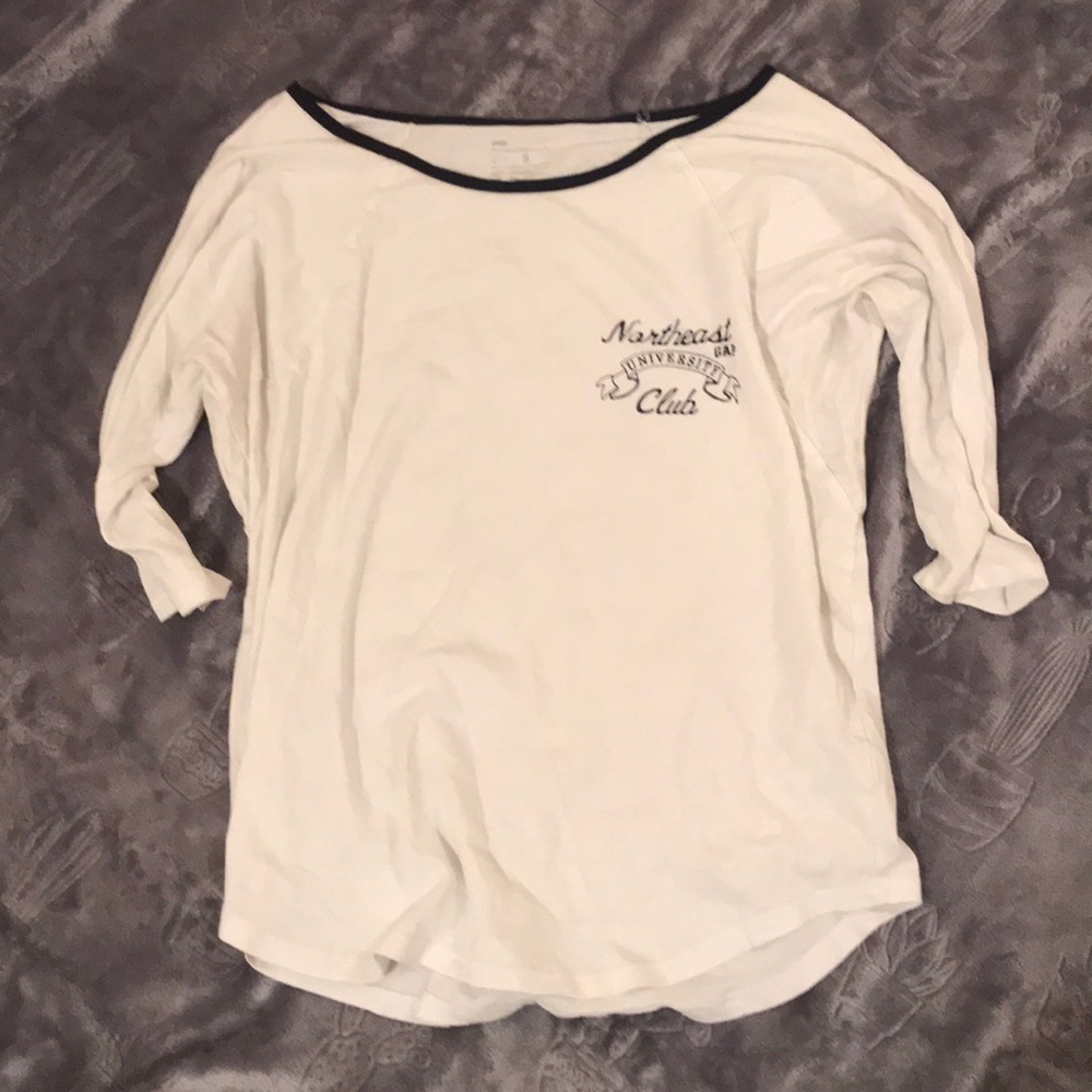 🍋Gap 3/4 Sleeve Relaxed Fit Top in White